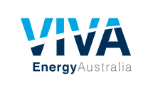 The logo for viva energy australia is blue and white.