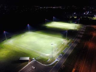 sport fields lit up