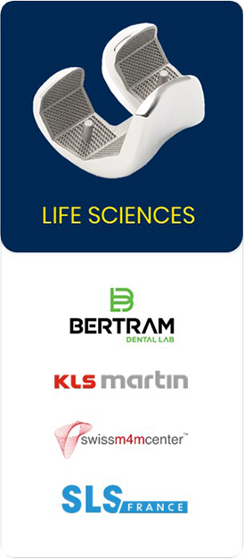 A picture of a knee joint with the words life sciences on it