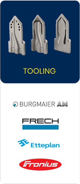 A blue sign that says tooling on it