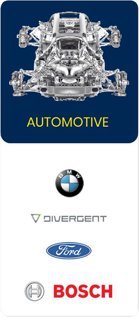 A blue and white sign that says automotive on it