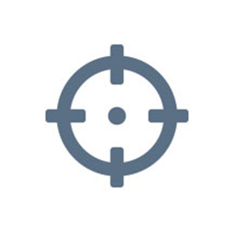 Blue target crosshair.