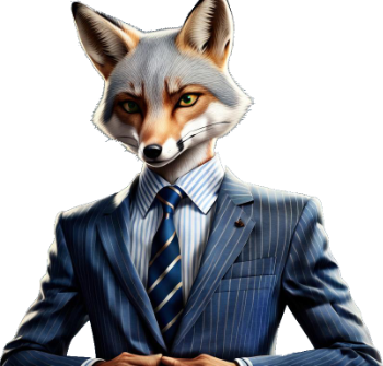 A fox in a business suit