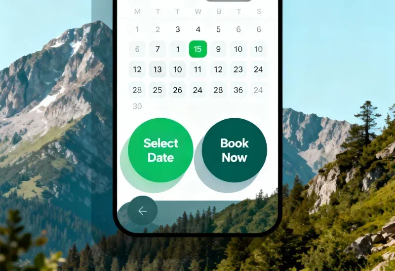 Mobile screen with a calendar,
