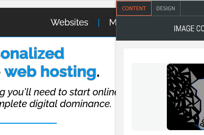 A screenshot of a website that says personalized web hosting