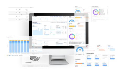 Measure every marketing effort, identify your potential A computer monitor with a lot of graphs and charts on it showing good performance in search engines
