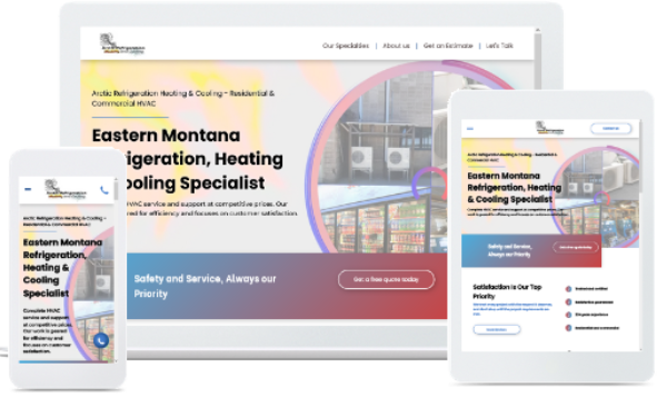 A responsive website for local businesses displayed on 3 devices
