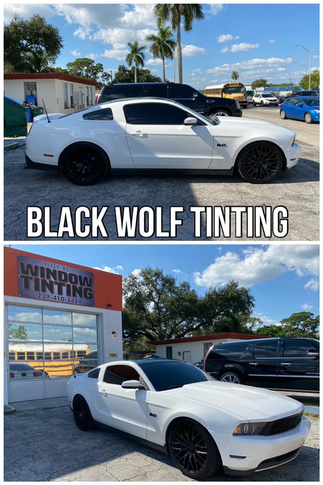 White Sports Car Tinting — Fort Myers, FL — Black Wolf Tinting