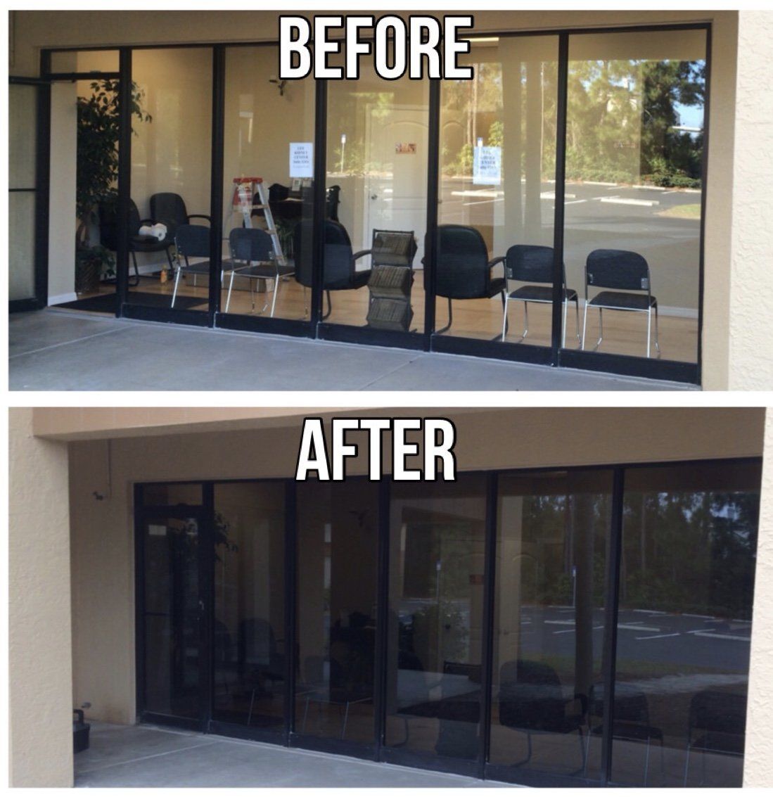 Before And After Commercial Project - Fort Myers, FL - Black Wolf Tinting