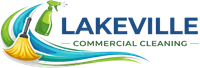 Lakeville Commercial Cleaning logo with broom and spray bottle graphic, Lakeville, MN