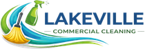 Lakeville Commercial Cleaning logo with broom and spray bottle graphic, Lakeville, MN