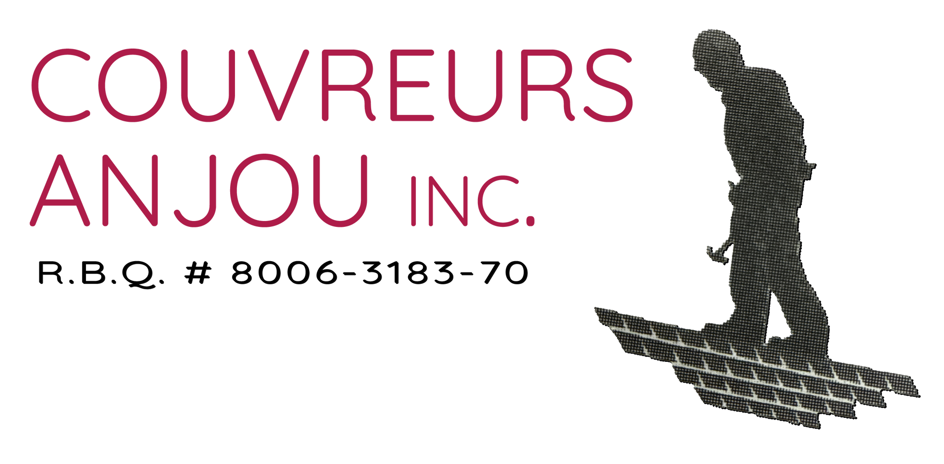 Un logo pour couvreurs anjou inc. montre un homme en train de creuser