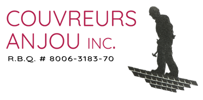 Un logo pour couvreurs anjou inc. montre un homme en train de creuser