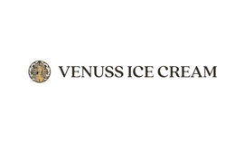 Venuss Ice Cream logo with circular emblem and black text on a white background