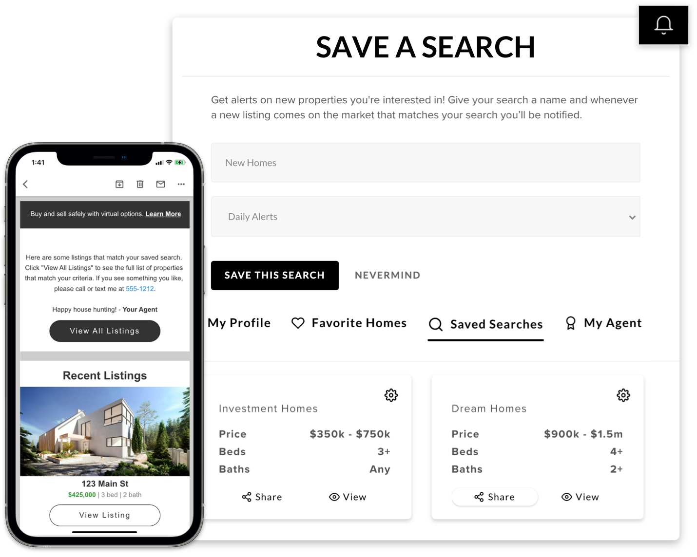Smartphone and website display 