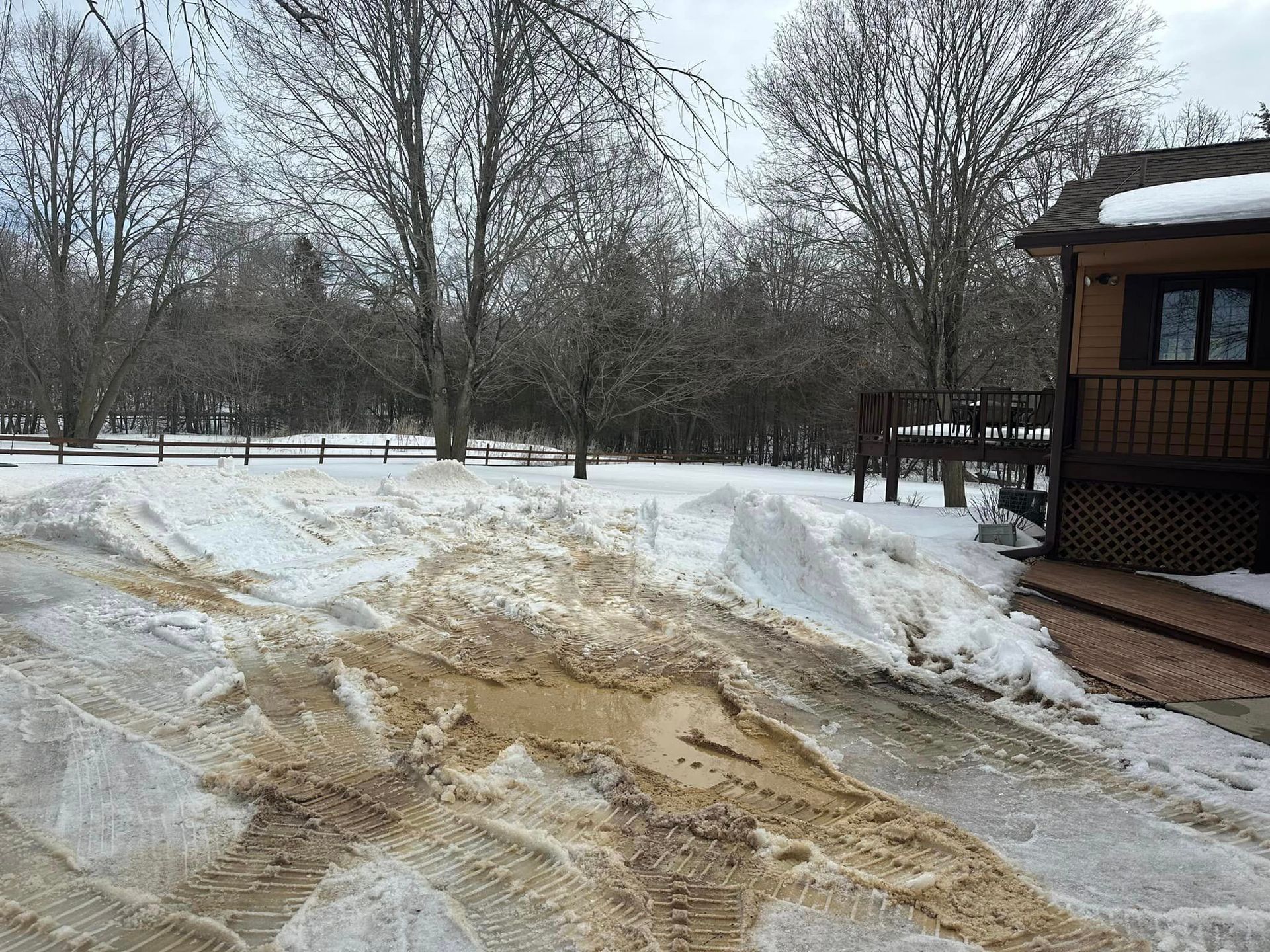 Backyard snow - Hamel, MN - Mama's Boys Lawn and Landscaping LLC