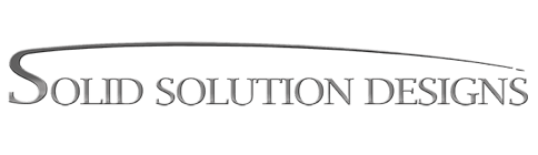 Ein schwarz-weißes Logo für Solid Solution Designs