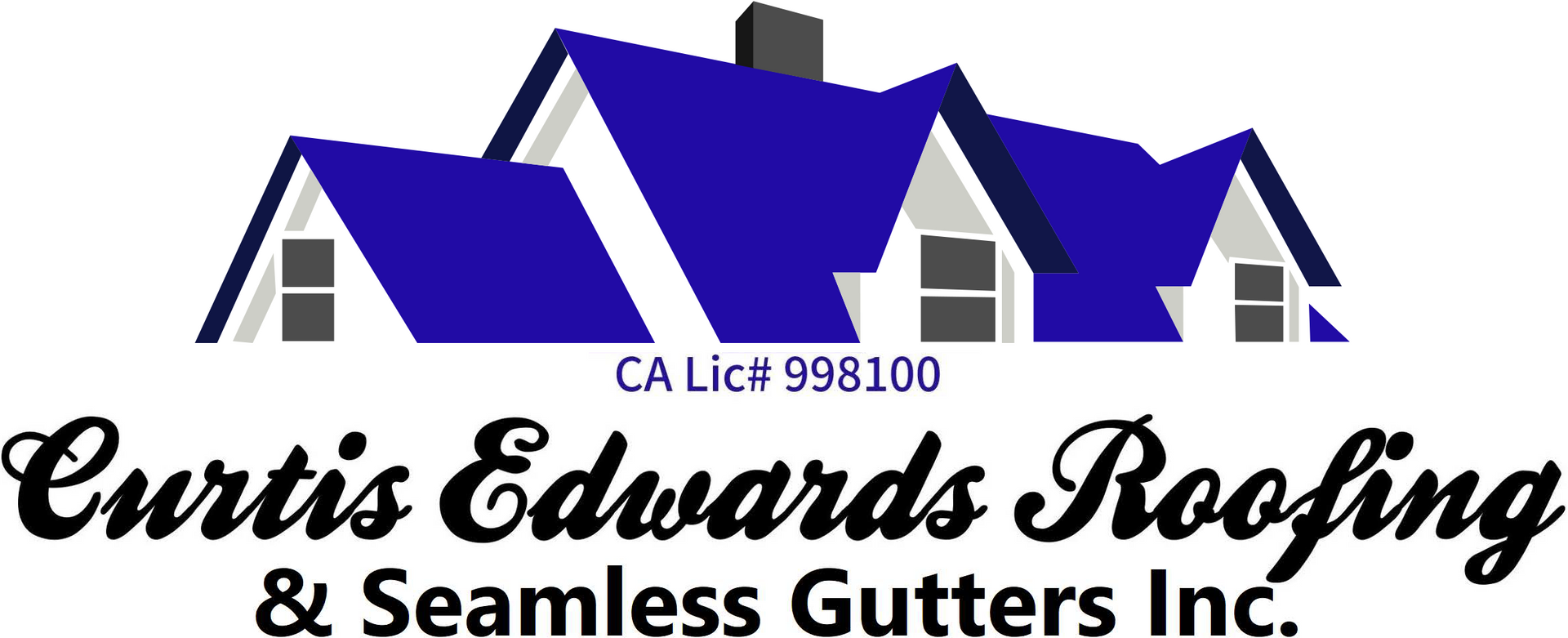 The logo for curtis edwards roofing and seamless gutters inc.