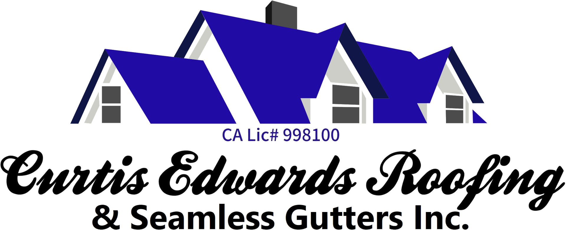 The logo for curtis edwards roofing and seamless gutters inc.