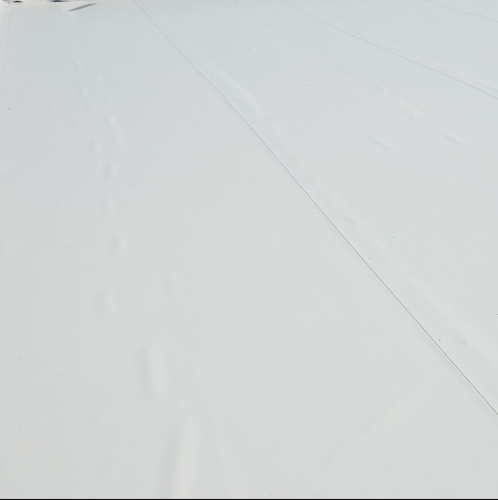 A flat white roof