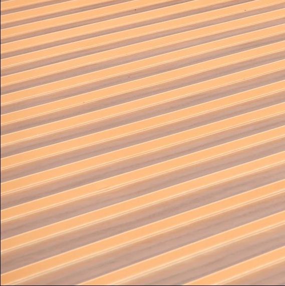 A close up of a corrugated metal roof.