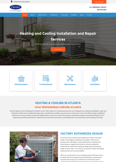 Carrier HVAC Website Design 4