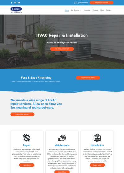 Carrier HVAC Website Design 7