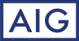 The aig logo is blue and white in a square.