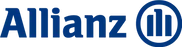 A blue and white logo for allianz on a white background
