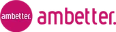 A pink circle with the word ambetter on it