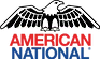 The american national logo has an eagle on it.