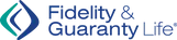 The logo for fidelity and guaranty life is blue and green.