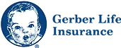 The gerber life insurance logo has a picture of a baby in a circle.