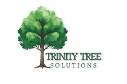 A logo for trinity tree solutions with a tree in the center