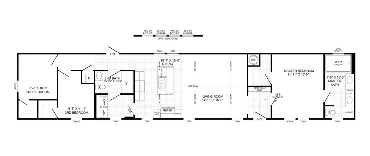 floor plan of the jameson by buccaneer homes