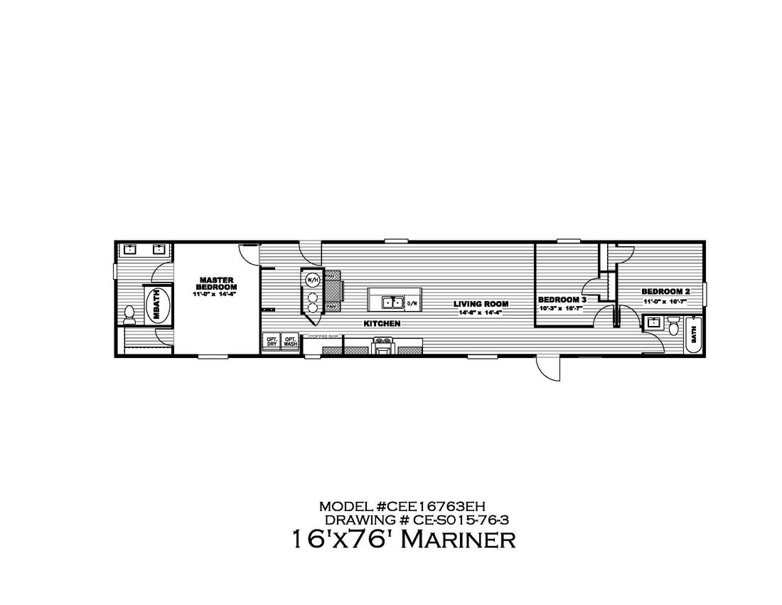 floor plan of the mariner by clayton homes