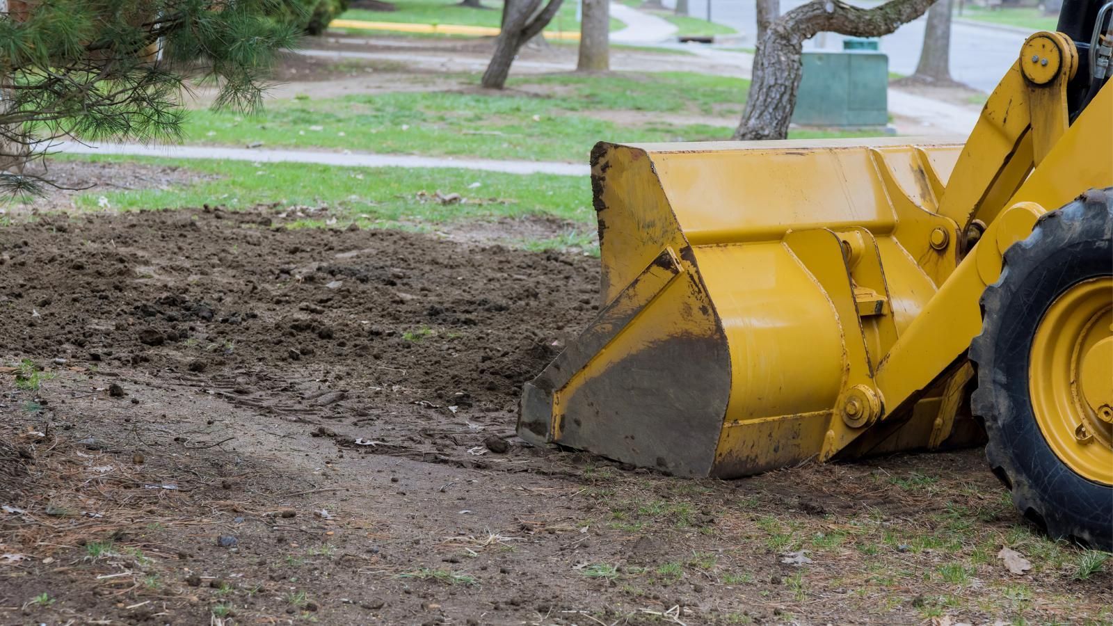 A backhoe at work