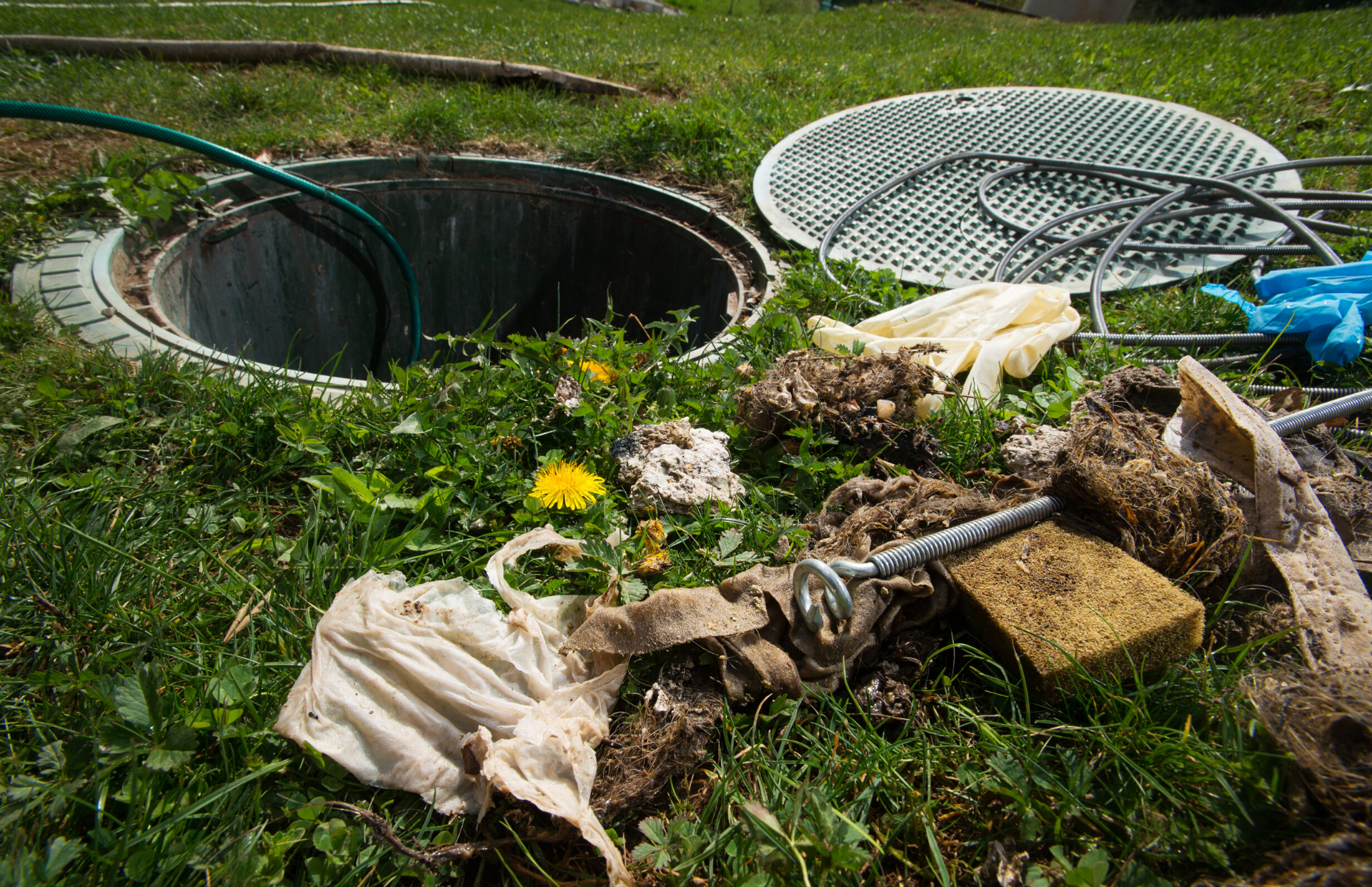 tools by septic tank