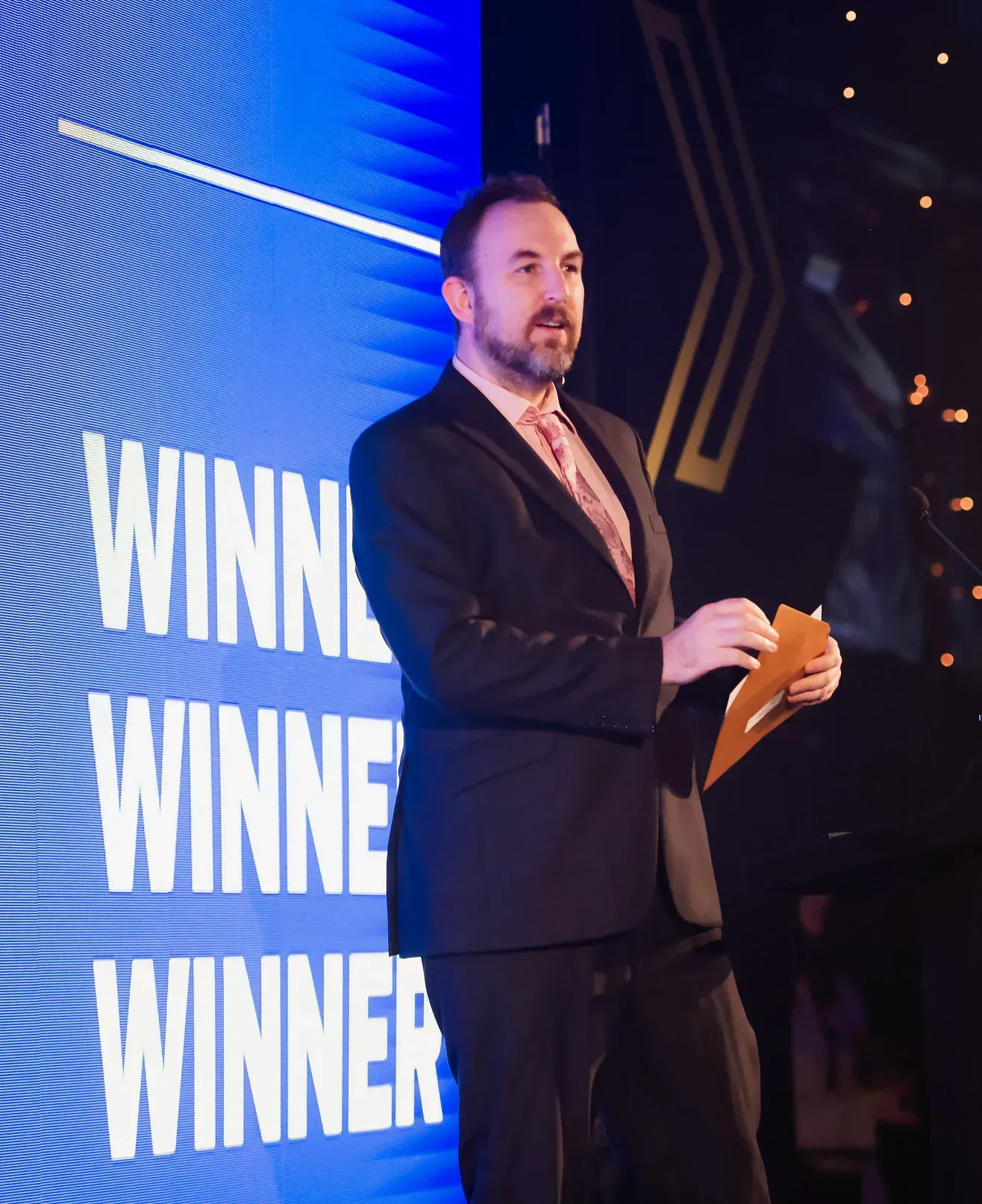 Presenting at the UK Search Awards after judging