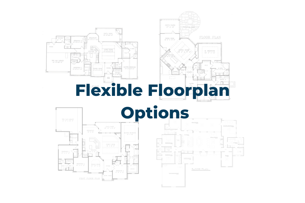 Four architectural floorplans with 