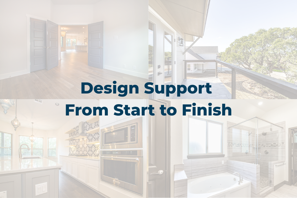 Collage of interior home photos with text 