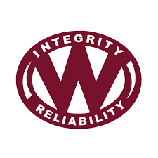 Maroon circular logo with a white W and the words “Integrity” and “Reliability” around it