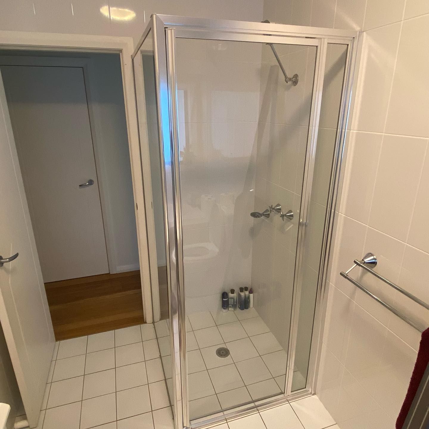 A Bathroom With a Walk in Shower and a Toilet — Tuggerah Lakes Glass In Bateau Bay, NSW