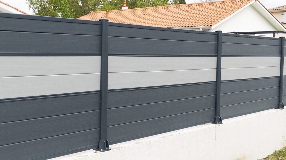 A Black and White Fence With a House in the Background — Fencing Around Town Townsville in Garbutt, QLD