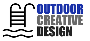 A logo for outdoor creative design with a ladder and waves.