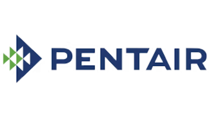 Pentair logo: blue and green geometric shapes next to the word
