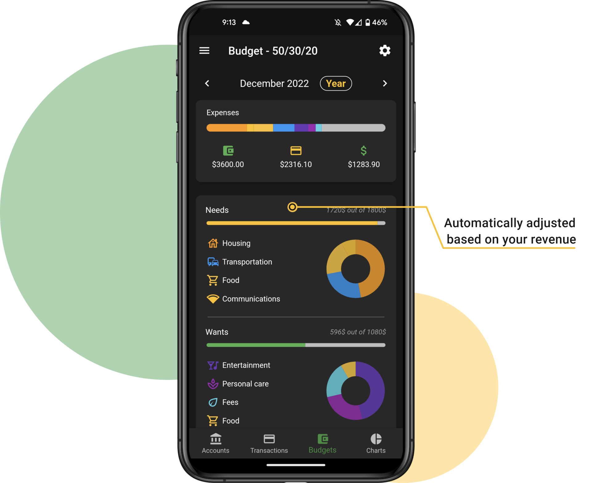 Miza Split Budget Screen