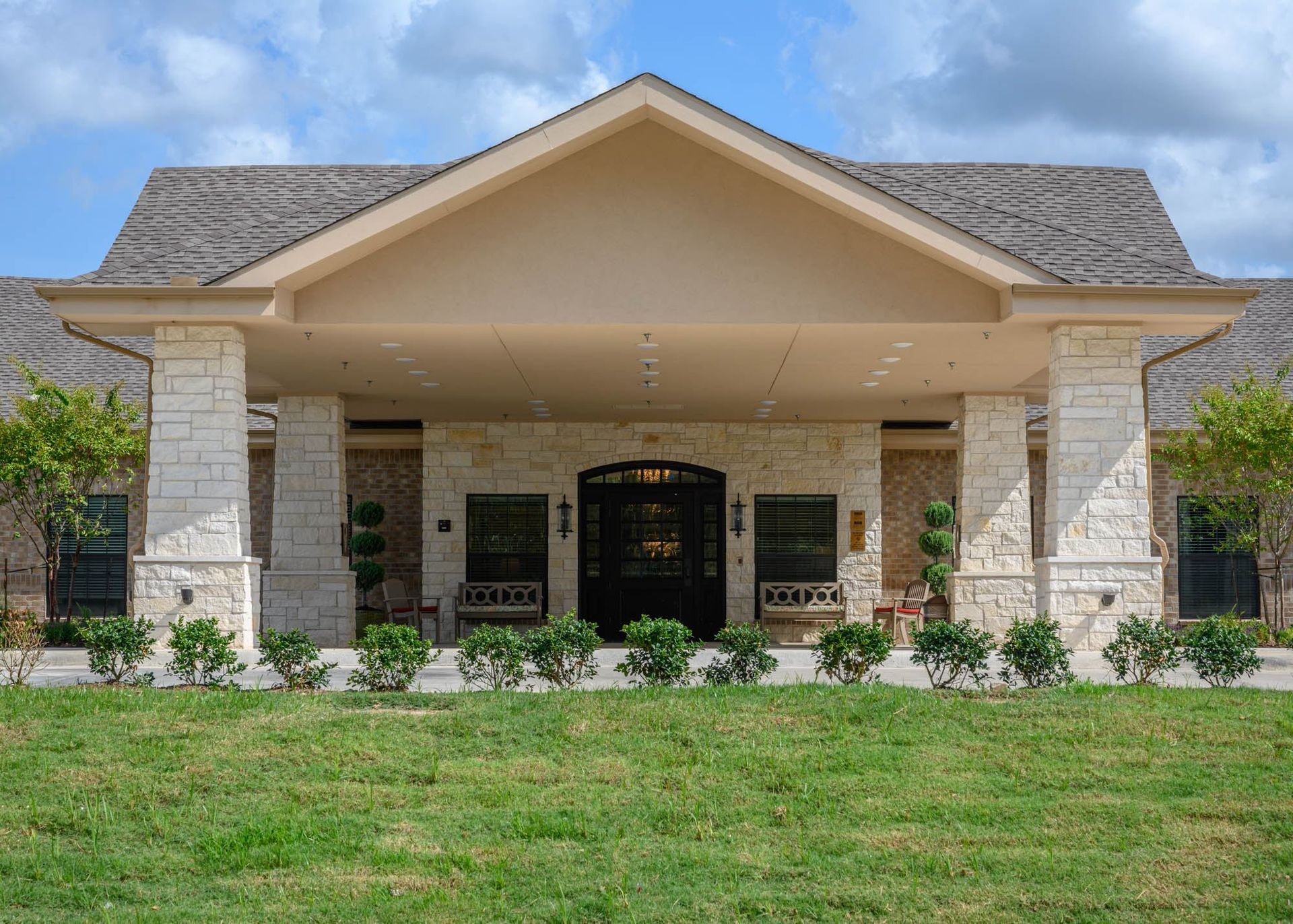 Senior living project entrance by Rheinlander Architects