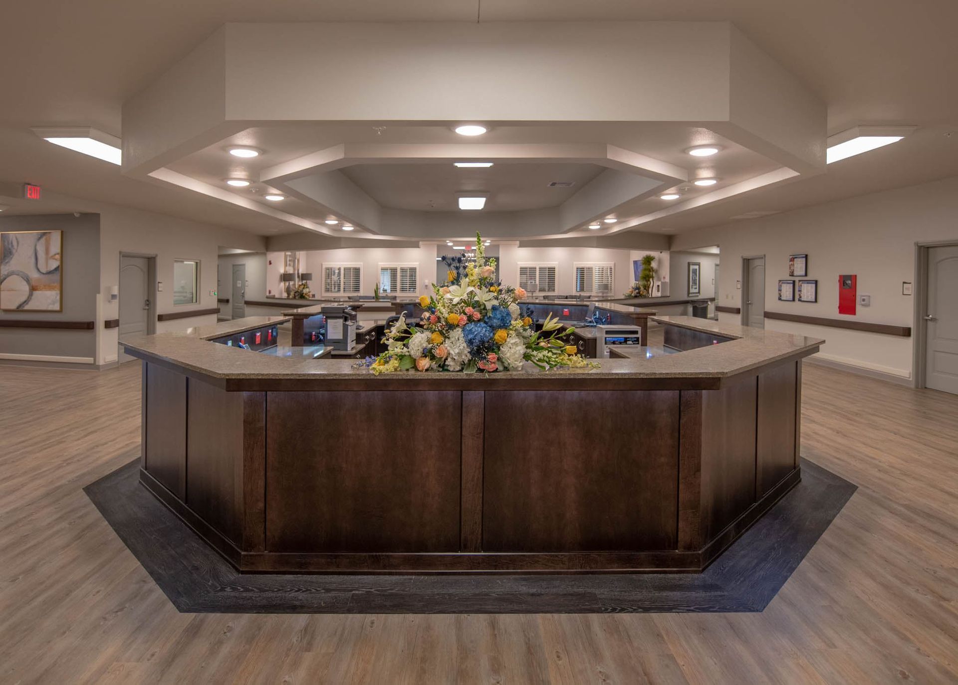 A staff break room from a senior care facility