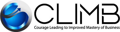 CLIMB Logo - CLIMB is an acronym for Courage Leading to Improved Mastery of Business.  It's a program designed to create courageous organizational cultures.